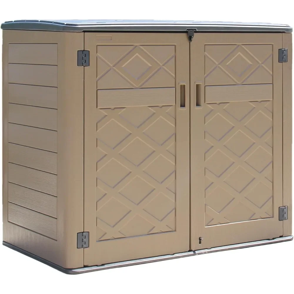 48 Cu.ft Storage Shed Weather Resistance, Multi-Purpose Outdoor Storage Cabinet  Horizontal Storage Shed for Patio Accessories