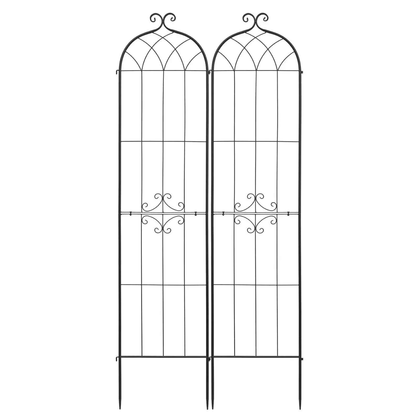 

Садовая решетка для роз, 87 x 20 дюймов, 2 шт., с порошковым покрытием и удобной системой фиксации