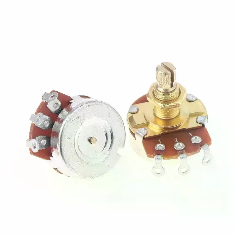 1Pcs Guitar Potentiometer Pot Low Torque And Low Noise Smooth Feel Brass Shaft A500K A250K B250K B500K
