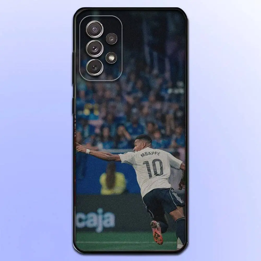 حافظة هاتف كرة القدم K-Kylian M-Mbappé 9 لهاتف سامسونج S25، S24، S21، S22، S23، S30، Ultra، S20، Plus، Fe، Lite، Note، 10,9,5G غطاء أسود #5