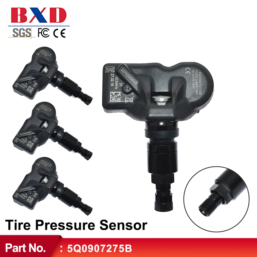 1/4pcs Tire Pressure Sensor Monitoring System TPMS Sensors 5Q0907275B For VW Arteon Jetta Touareg Phideon Crafter Audi RS3