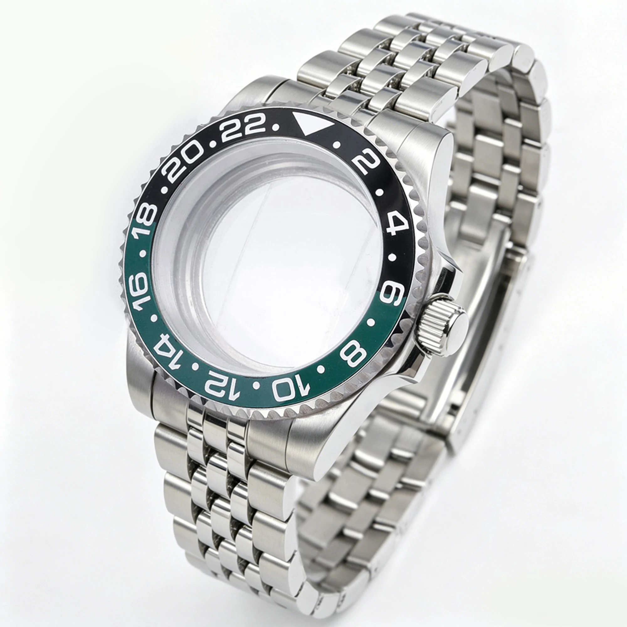 200M Tauchergehäuse 40mm Passend für NH35 NH36 NH34 GMT Uhrengehäuse Jubilee-Armband Saphirglas Schiebeverschluss – Detail 8