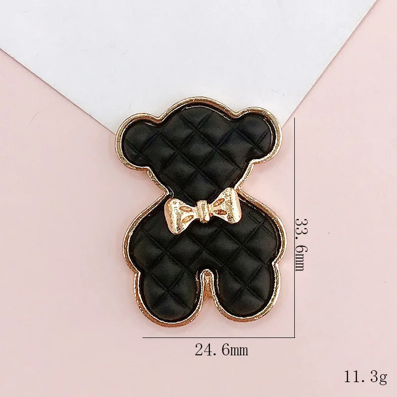 5 Pcs Alloy Colorful Polka Dot Bowknot Paint Sweet Cute Bear Children Hair Bag Necklace Accessory Bracelet DIY Handmade Material