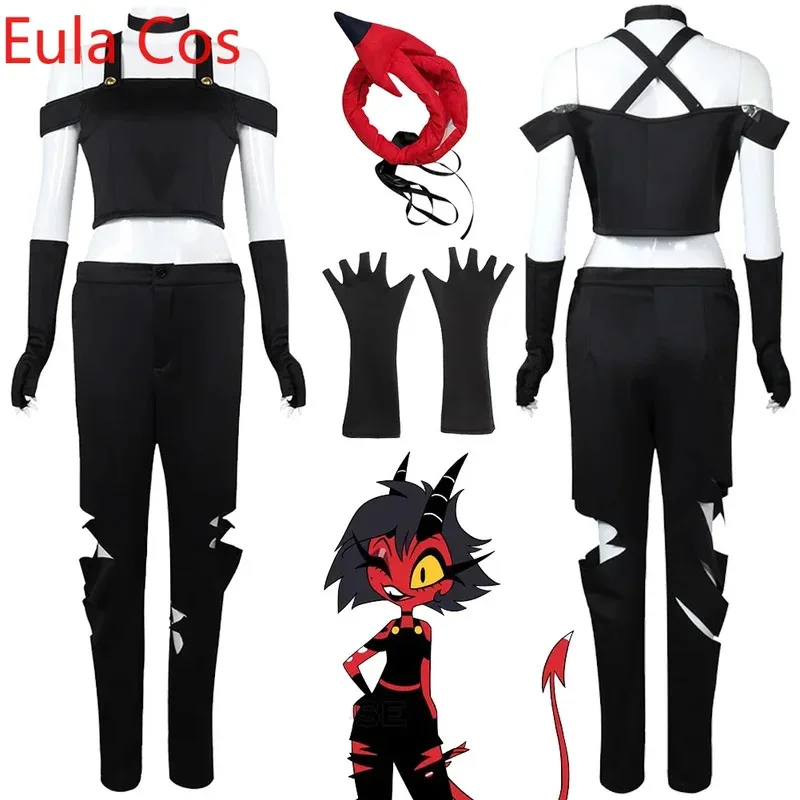 

Милли Косплей Helluva мультфильм босс фэнтезийный костюм женский ролевой комплект с хвостовым воротником наряды для женщин и взрослых девочек костюмы на Хэллоуин