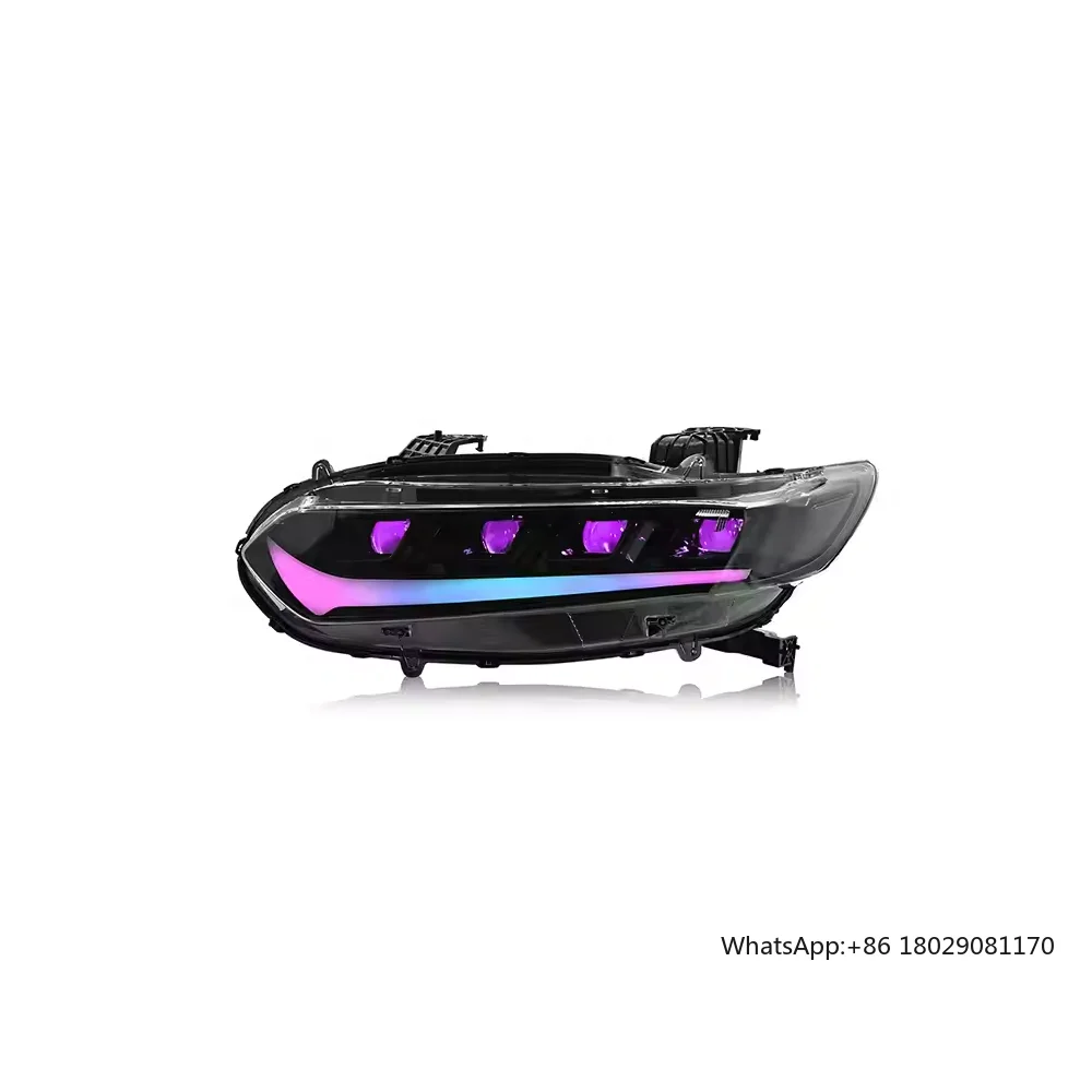 

Авто-у светодиодные фары в стиле RGB для Honda Accord 10-го поколения, передняя лампа седана, красочная светодиодная фара для Honda Accord 2018-2022