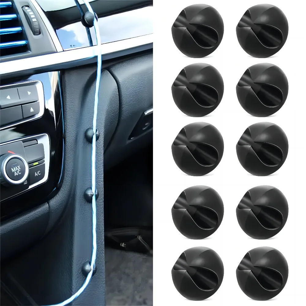 5/10/20 Stück selbstklebende Kabelklemmen, starker Kleber, Kabel-Organizer, hitzebeständiger Kabelhalter für Auto-Armaturenbrett, Büro, Schreibtisch