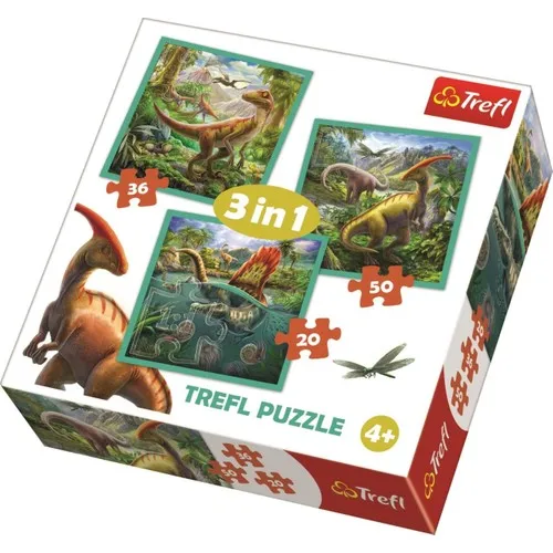 

Trefl Puzzle Dinosaur World Of 20 + 36 + 50 Parça 3 In 1 Puzzle