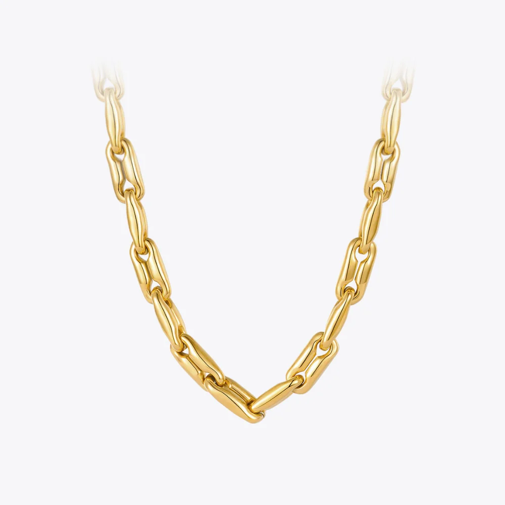 ENFASHION Heavy Chain Chunky Necklace For Women Goth Necklaces 2021 Fashion Jewelry Stainless Steel Gold Color Collier P213209