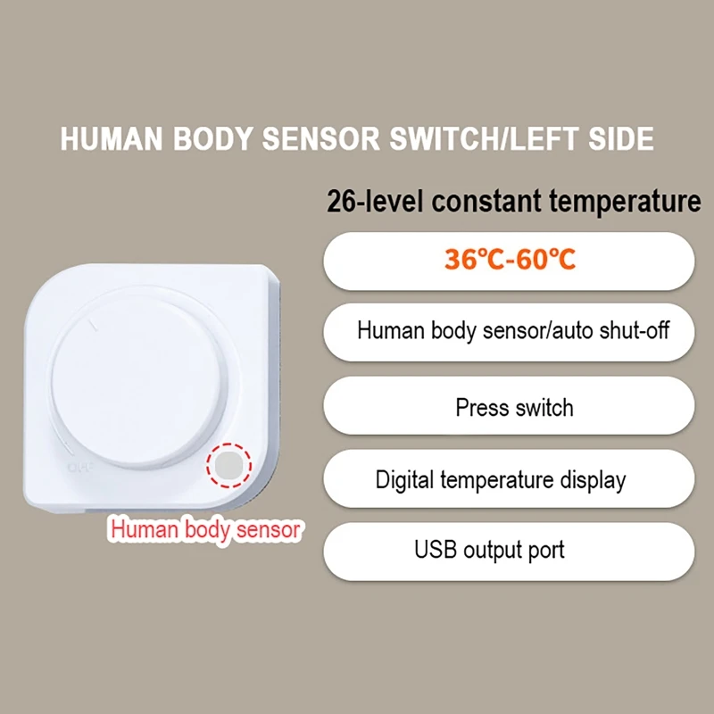 

Electric Heat Mouse Pad Human Body Sensing Temperature Heating Mouse Pad Table Mat Warm Hand Winter Computer Desk Keyboard