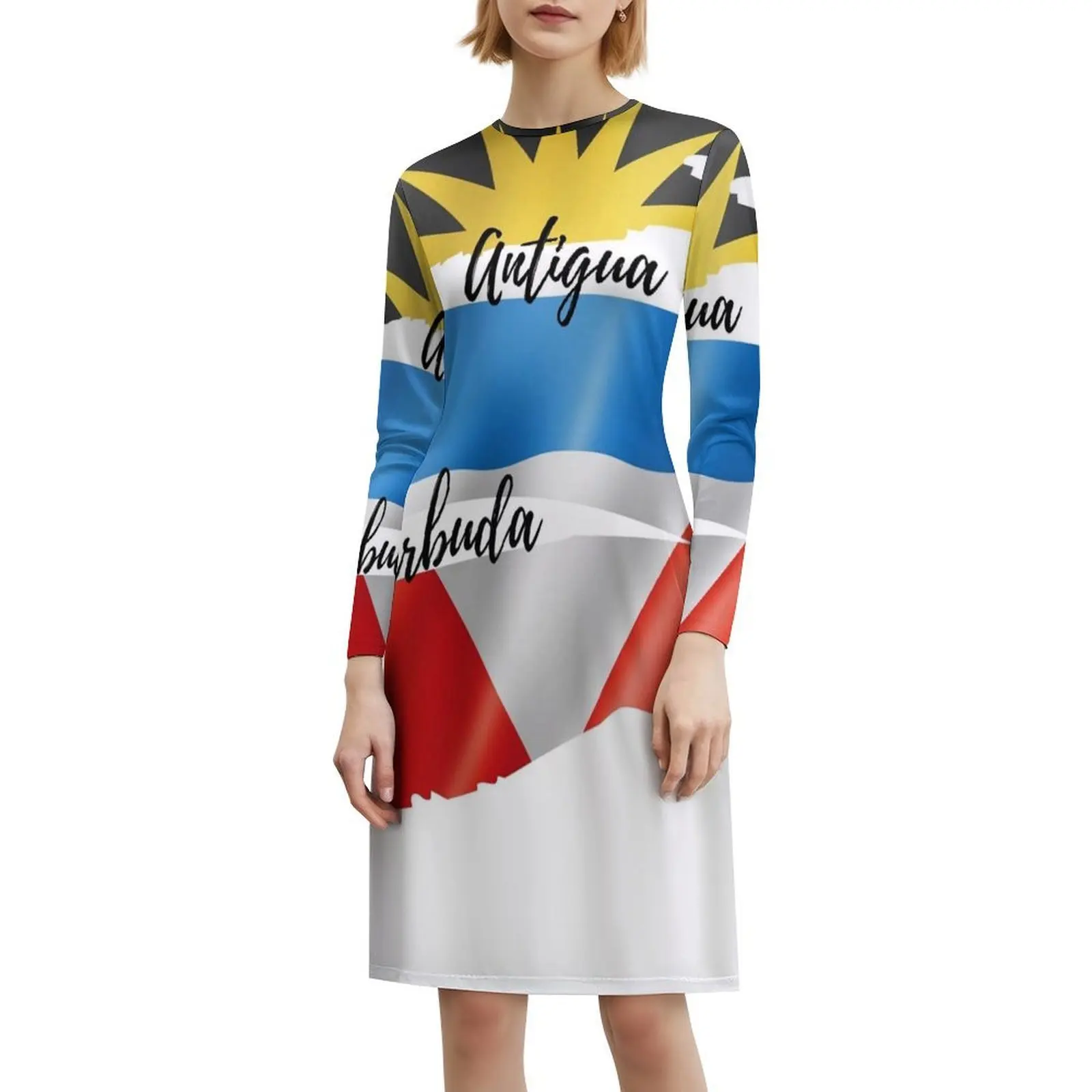 أنتيغوا وبربودا العلم المرأة الشارع الشهير فستان الحفلات العصرية طباعة ملابس النادي للإناث أنتيغوا وبربودا أنتيغوا بربودا #6