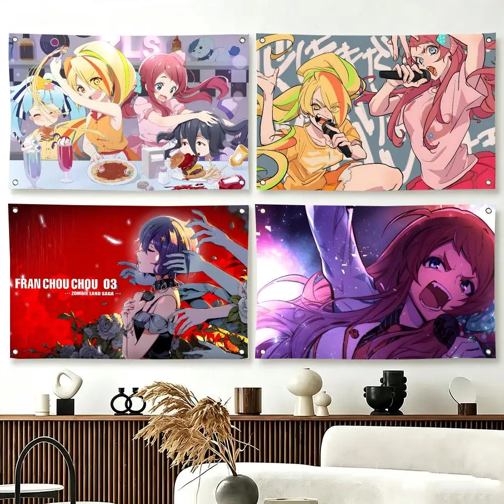 Comedy Music Anime Z-Zombie Land Saga Flags  For Living Room Home Dorm Decor Wall Outdoor Camping Party Banner Gifts