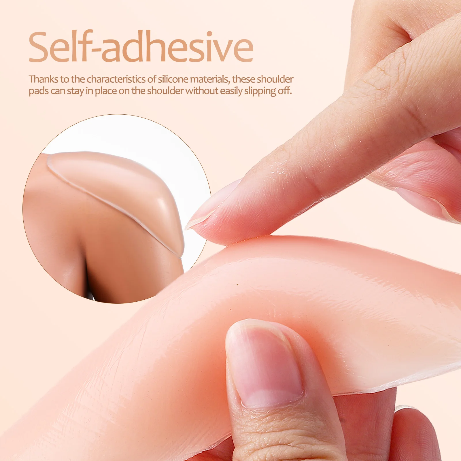 

4Pairs Reusable Silicone Shoulder Pads Invisible Women Shoulder Enhancer Cushion for Posture Support Seamless Blending Soft