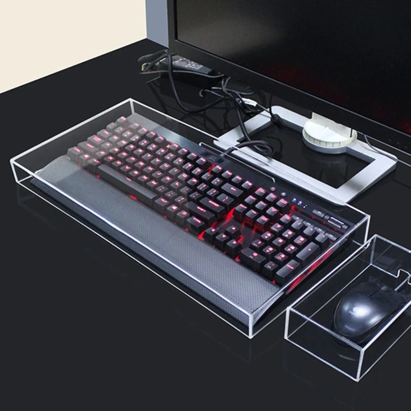 

Keyboard Cover Acrylic Protector Case- Clear Anti for Desktop Laptop Gaming Computer Keyboard Stand Transparent