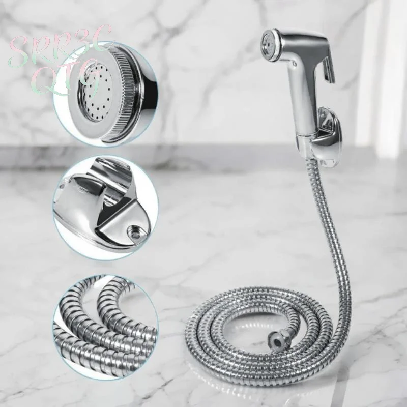 Hot Sale 1set Handheld Sprayer Set Portable Sprayer With Hose For Toilet Cleaning, Baby Feminine Clean Attachments