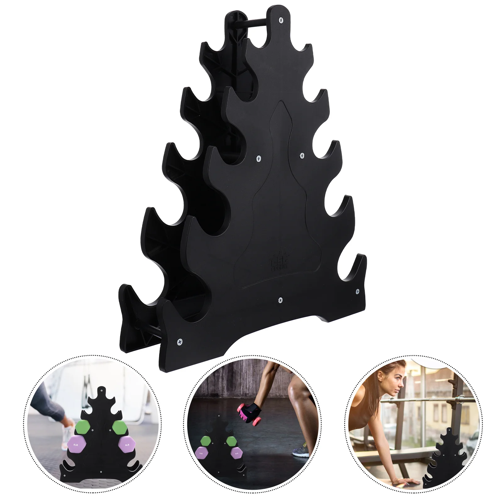 

Dumbbell Tree Rack Adjustable Dumbbells Organizer Triangle Shaped Stand Kettlebells