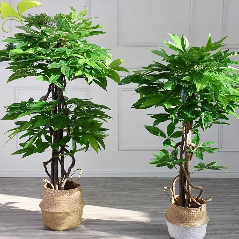 Árbol de la fortuna simulado, bonsái, poste de árbol Real, planta Artificial de protección del medio ambiente, conjunto familiar de suelo a tierra, flores para el hogar