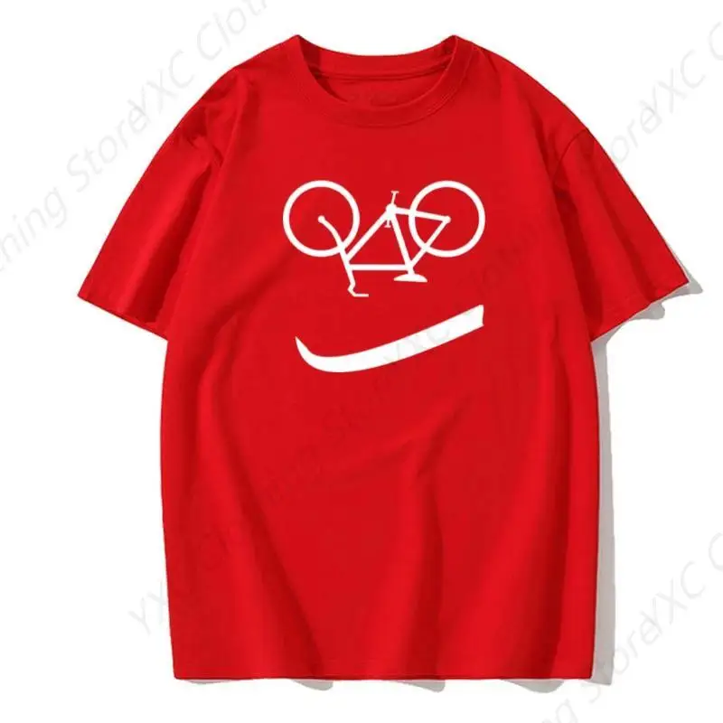 Bicycle Reverse Letter Funny Printing Men's T-shirt- Short Sleeve Crew Neck Soft Fitted Tees S - 6XL Fresh Classic Basic Tshirts