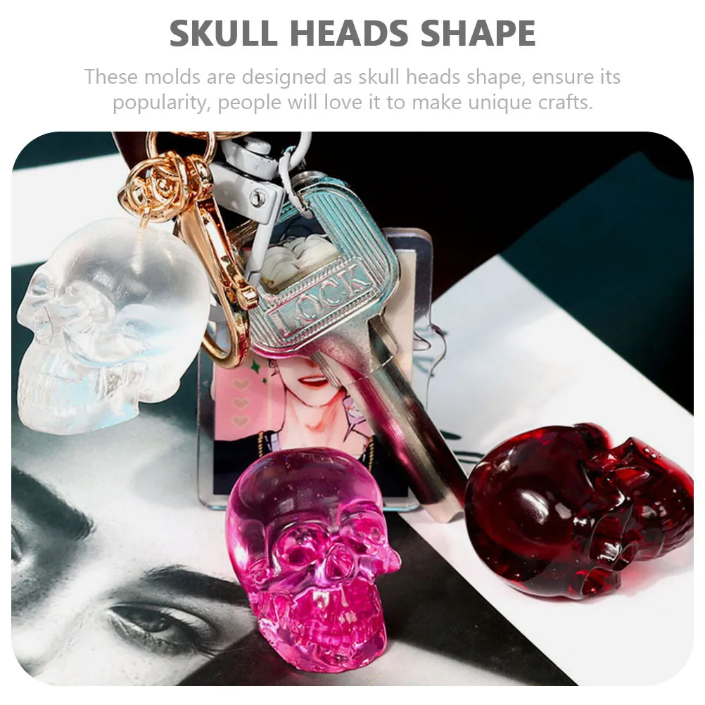 

6pcs Reusable Silicone Skull Head Molds Resin Casting Diy Crafts Epoxy Moulds For Jewelry Home Decor Creative Skull Silicone
