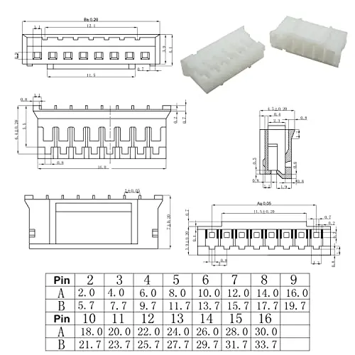 Kit de conectores Dupont PH2.0 a Dupont2.54 JST, JST-PH de 2,0mm y carcasa de Cable Dupont de 2,54mm, Cable de 16cm (ph-to-dupont)