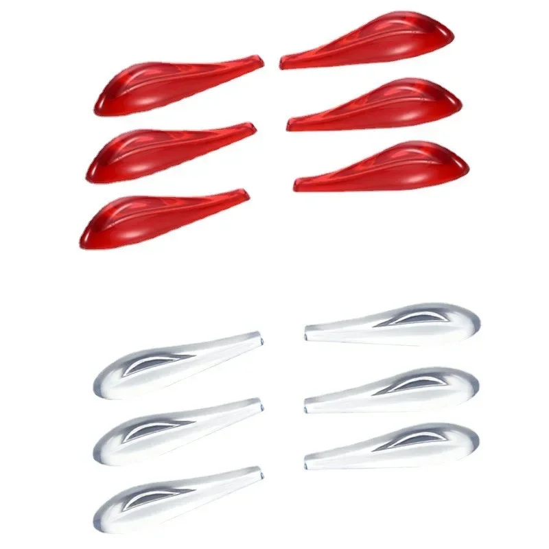 6Pcs 3D Car Guide Strip Sticker Noise Reduction Headlight Decoration Anti-Scratch Rub Strip Universal