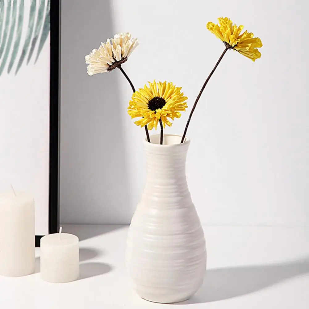 1pc Nordic Plastic Vase Simple Small Fresh Flower Pot Storage Bottle Living Room Modern Home Decorations Ornaments Plant Vase