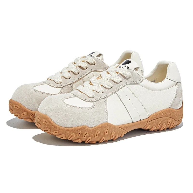 Women's Genuine Leather Casual Sneakers - Non-Slip Training Shoes