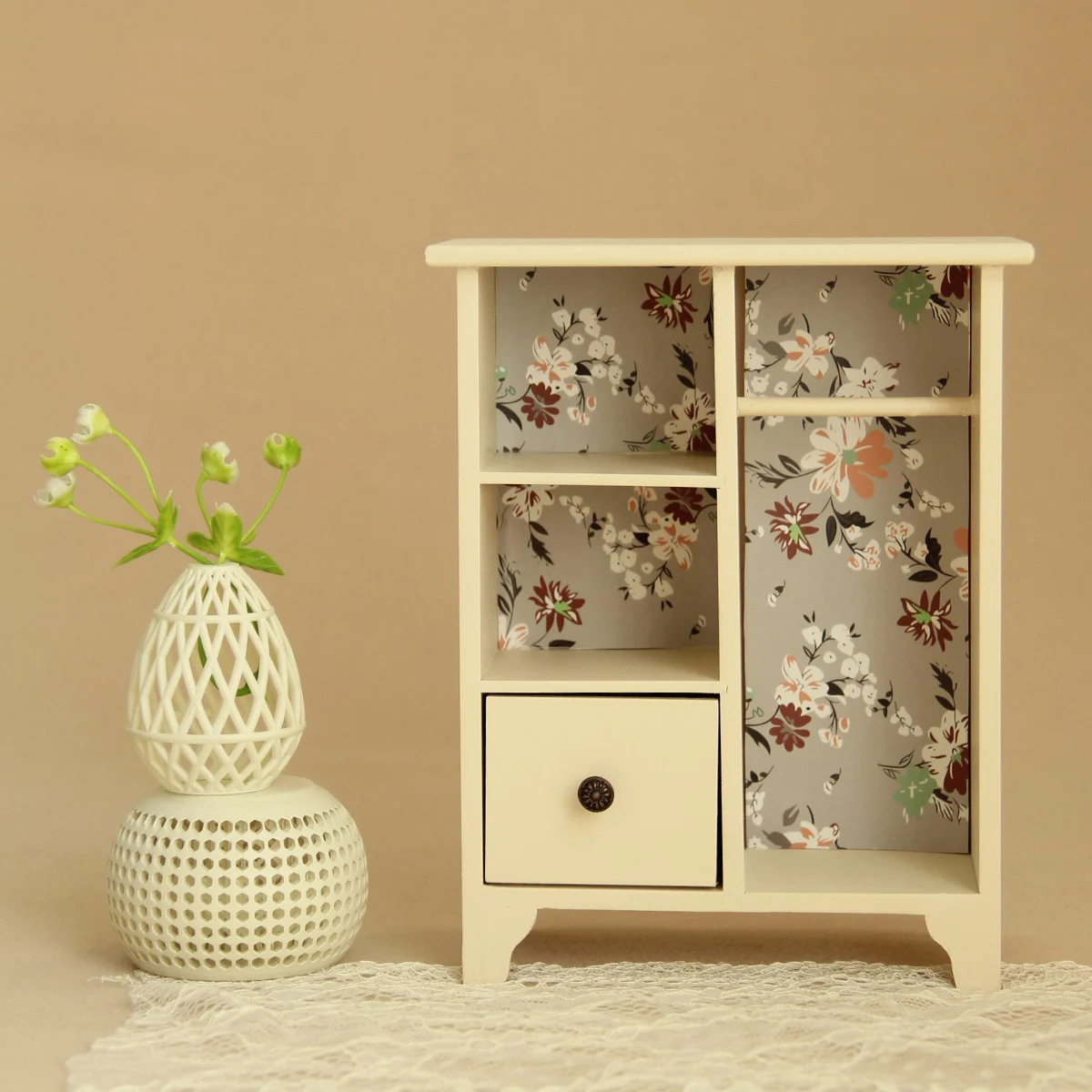 1:12 Miniature Artificial Wooden Wardrobe Free 2 DIY Stickers Suitable for Bjd Ob11 Maileg Toy House Furniture Ornaments
