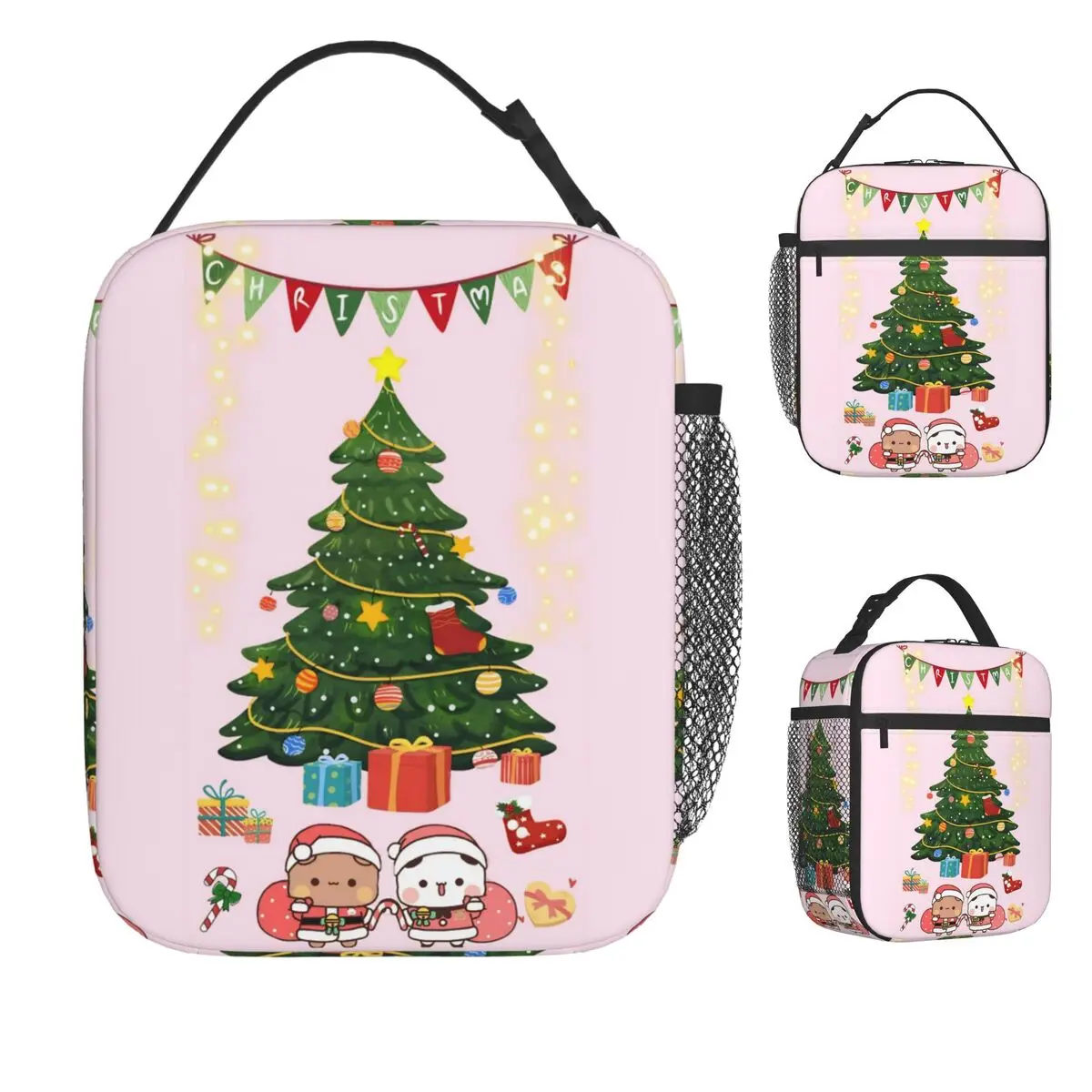 

Bubu And Dudu Merry Christmas Tree Santa Lunch Bag Outdoor Lunch Box For Unisex Fun Thermal Lunch Bags Waterproof Cooler Bag