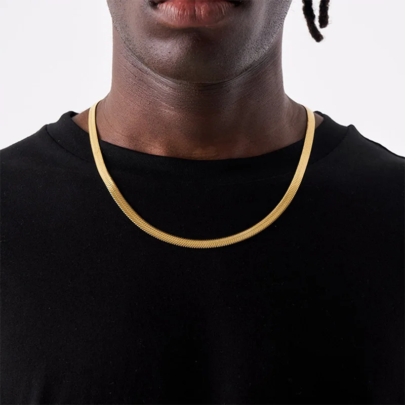 Homme Snake Blade Chain For Men Stainless Steel Men' Necklaces Punk Hip Hop Choker Neck Chains Minimalist Jewelry Gift Wholesale