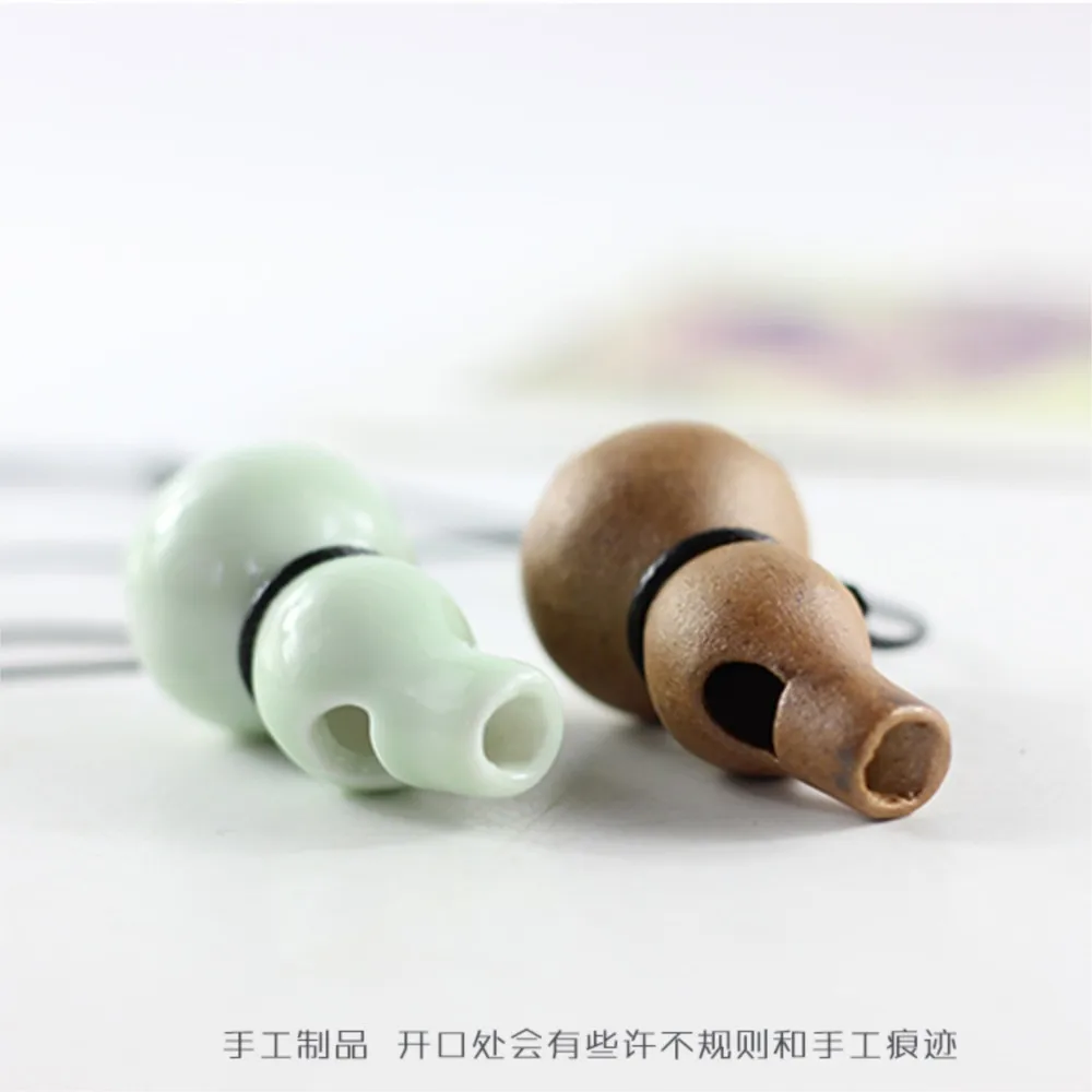 Creative Gourd Shaped Ceramic Whistle Necklace Artisan Handcrafted Jewelry Pendant Unique Gift for Music Lovers Boho Accessories