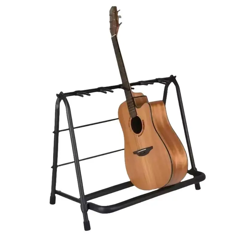 GS021 DDP RTS 5-Guitar Capacity Foldable Display Stand with Soft EVA Coat for Electric/Bass Guitars