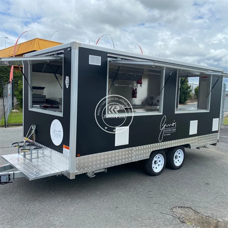 Amerikaanse standaard voedselaanhangwagen te koop met optionele keukenapparatuur BBQ-concessieraanhangwagen Mobiele foodtruck Mobiele hotdogwagen