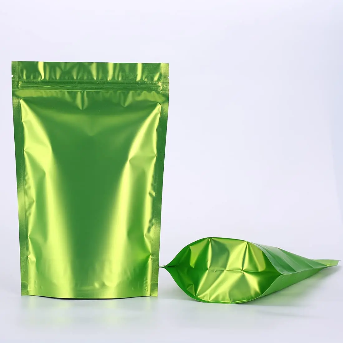 100pcs Resealable Matte Green Stand Up Zip Lock Mylar Bag Doypack Candy Food Storage Aluminum Foil Flat Pouches Package Bag