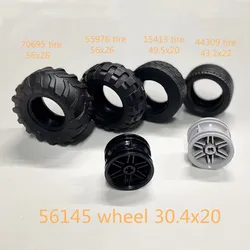 1 Pcs Building Block 56145 Wheel 30.4mm D. x 20mm with No Pin Holes and Reinforced Rim For Tire 44309 15413 55976 70695 MOC Set