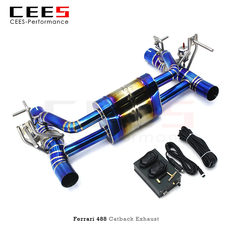 CEES Muffler Exhaust System Pipe Tuning High-performance Tuning Escape For Ferrari 488 2015-2019 Valve Catback