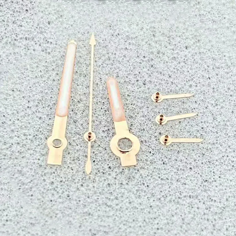 1Set Watch Hands Rose Gold Silver 6-Hands Fit For VK63 Quartz Movement Green Luminous Watches Parts Pointe
