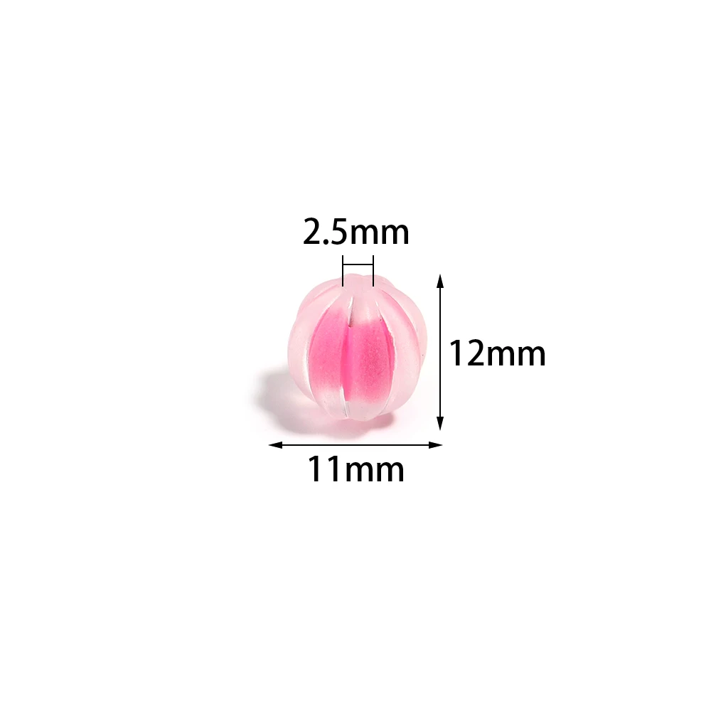 50pcs 12x11mm Acrylic Beads Colorful Pumpkin Shape Round Loose Beads For Jewelry Making DIY Necklace Bracelets Phone Key Chain