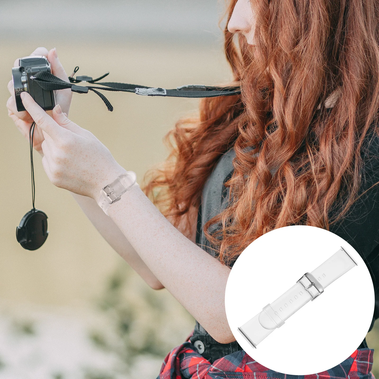 

Adjustable Smartwatch Band with Exquisite Craftsmanship PVC Comfort Fit Watchband for Exercise Daily Use Fashion Watch Strap