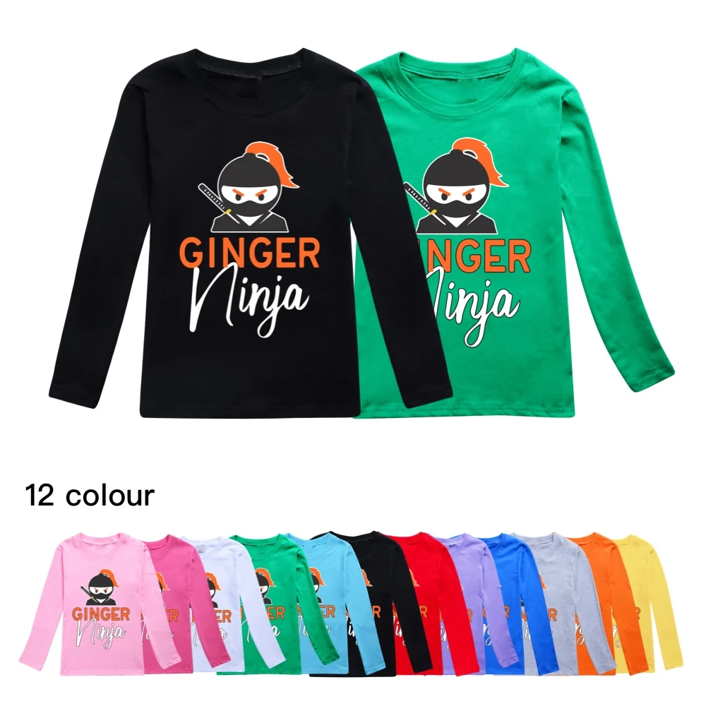 Anime NINJA KIDZ Girls Boys T Shirt Sping Autumn Cotton O-neck Full Sleeve T-shirt Kids Pullover Cartoon Children Clothing