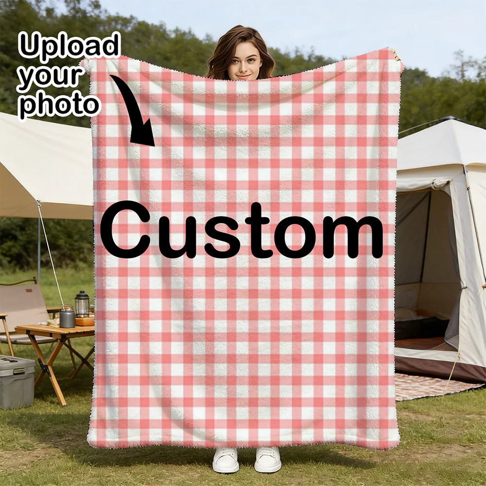 Couverture d'extérieur personnalisable avec photo, 1 pièce – Style moderne, douce pour toutes les saisons, importez vos propres images pour la maison, les voyages, le camping en plein air, les