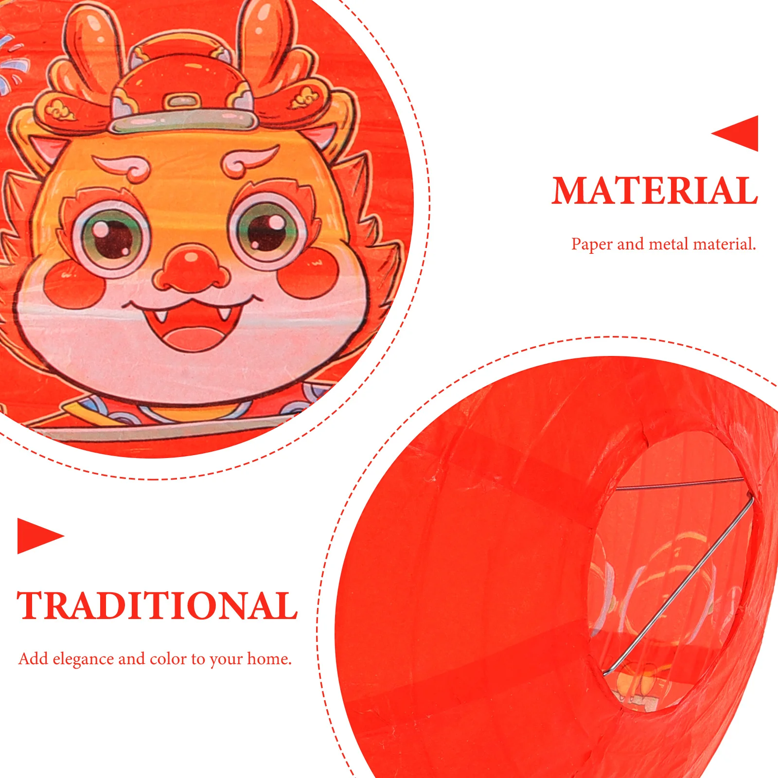 

Festival Chinese Lantern Dragon Year Vintage Style Paper Lantern for Outdoor Garden Decoration Celebration Wedding Party Home