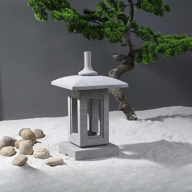 Stone lanterns Japanese garden lights Bluestone antique calcium carbide lanterns Outdoor hotel Landscape garden Stone carving ae