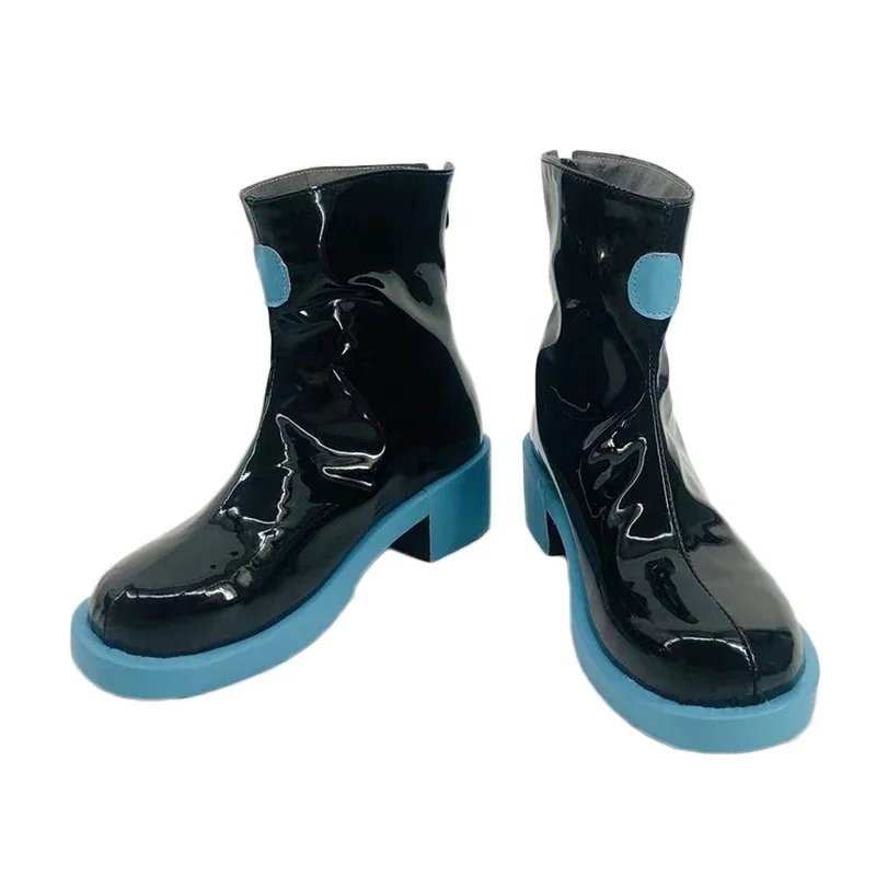 Anime Miku Cosplay Shoes Unisex Leather Role Play Blue Sole Boots Halloween Costume Props Accessories