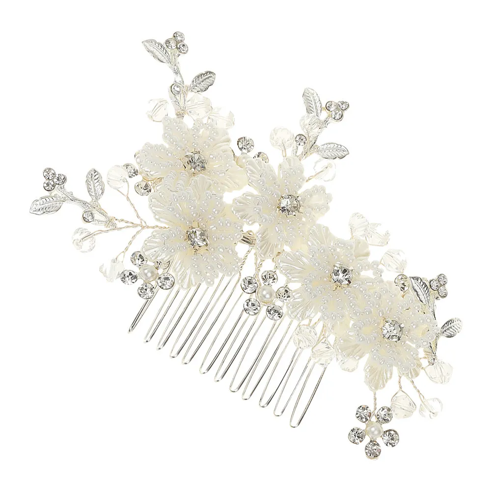 

Delicate Flower Pearl Hair Comb for Women Bridal Wedding Headpiece Elegant Chic Headdress for Prom Cosplay Birthday Anniversary