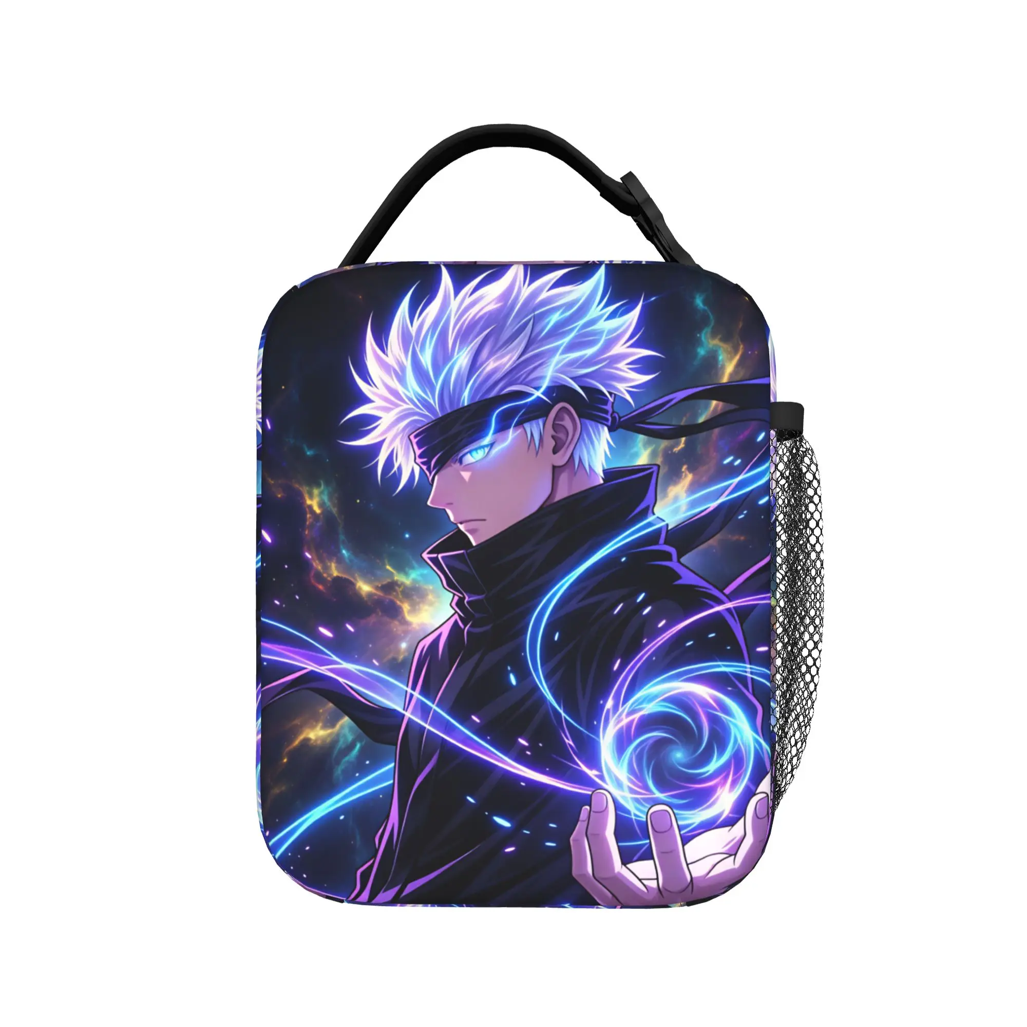 Satoru Gojo Comic Animation Lunch Bag Zipper Lunch Box Women Outdoor Picnic Cooler Bag Fashion Waterproof Thermal Tote Handbags