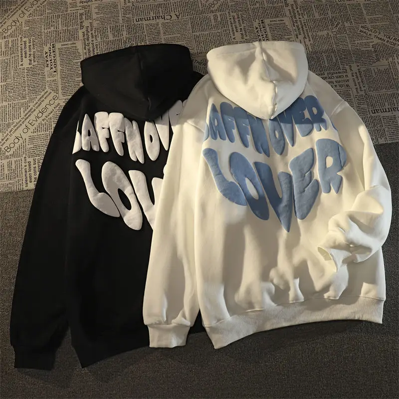 American new spring and autumn letter hoodie men and women with the same style lazy wind all-match loose couple y2k clothes