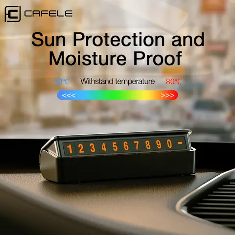 CAFELE Car Parking Phone Number plate Temporary Parking License Plate Megnetic Telephone Number Card Hidden Parking Assistance 10 best sales car number - №6