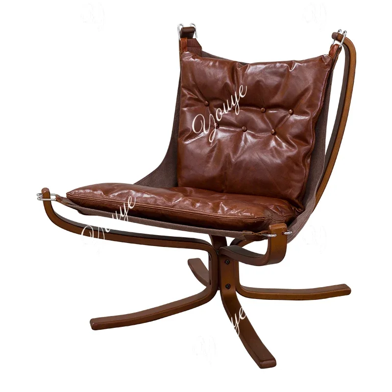 H XS American Single Sofa Lazy Leisure Chair Custom Bedroom Living Room Solid Wood Italian Light Luxury Simple Study Chair