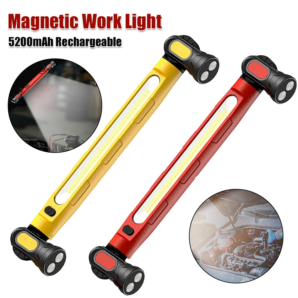

Magnetic Work Light 5200mAh Rechargeable Underhood Work Light with Hooks Cordless Under Hood Light for Inspection Workshop