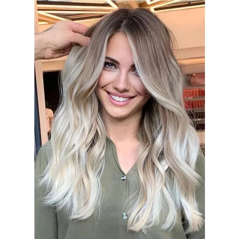 Hair New Fashion Women's Long Golden Brown Wavy Wigs 20 In
